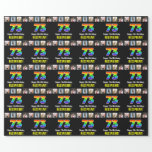 [ Thumbnail: 73rd Birthday: Rainbow “73“; Custom Photos & Name Wrapping Paper ]