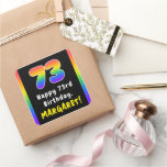 [ Thumbnail: 73rd Birthday: Rainbow Spectrum # 73, Custom Name Sticker ]