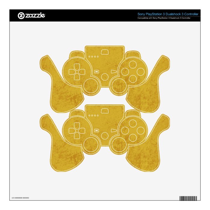 7471 MUSTARD YELLOW TEXTURE GRUNGE TEMPLATES DIGIT SKIN FOR PS3 CONTROLLER