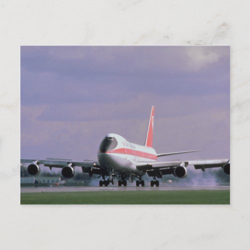 747 lands at Pearson International Airport Toront Postcard