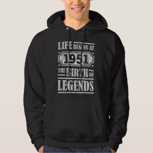 74 Year Old 1951 Birth Of Legend 74th Birthday Hoodie