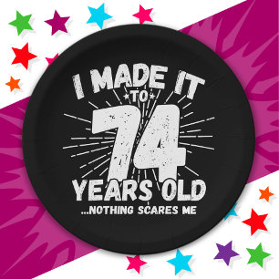 74 Year Old Sarcastic Meme Funny 74th Birthday Paper Plates