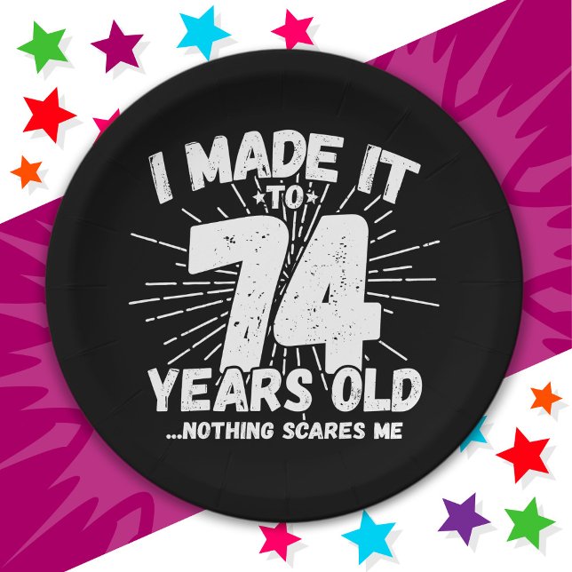 74 Year Old Sarcastic Meme Funny 74th Birthday Paper Plates (Creator Uploaded)