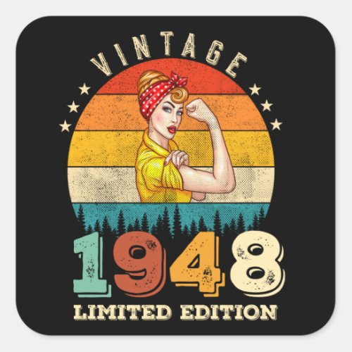 74 Year Old Women Bday 1948 Vintage 74th Birthday Square Sticker