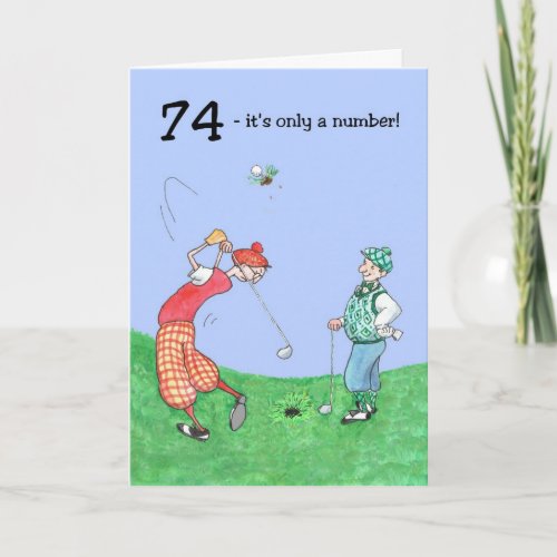 74th Birthday Card for a Golfer