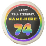 [ Thumbnail: 74th Birthday: Colorful Rainbow # 74, Custom Name ]