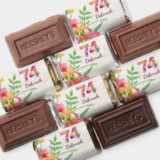 74th Birthday Floral 74 Garden Party Chocolates Hershey's Miniatures