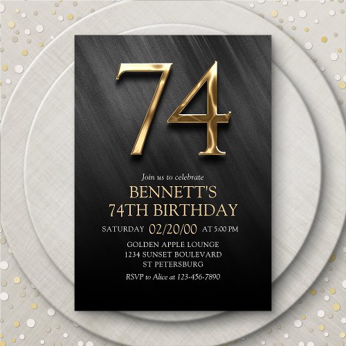 74th Birthday Invitation