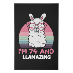 74th Birthday Llamazing Llama 74 Year Old Birthday Faux Canvas Print