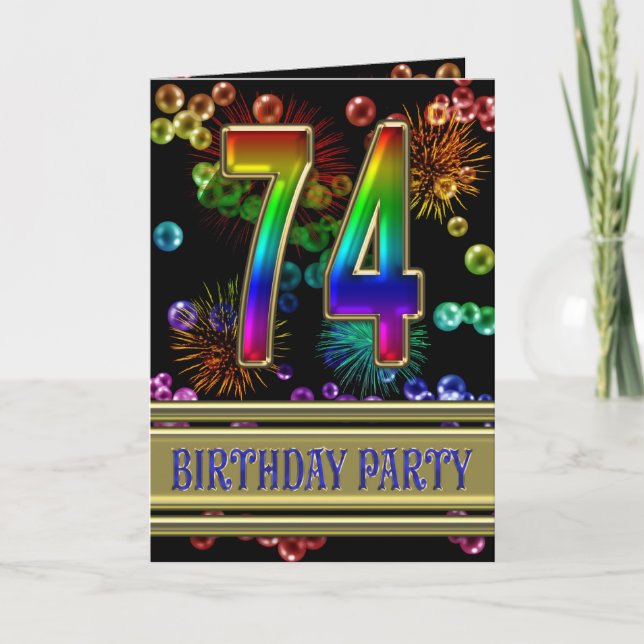 74th Birthday party Invitation (Front)