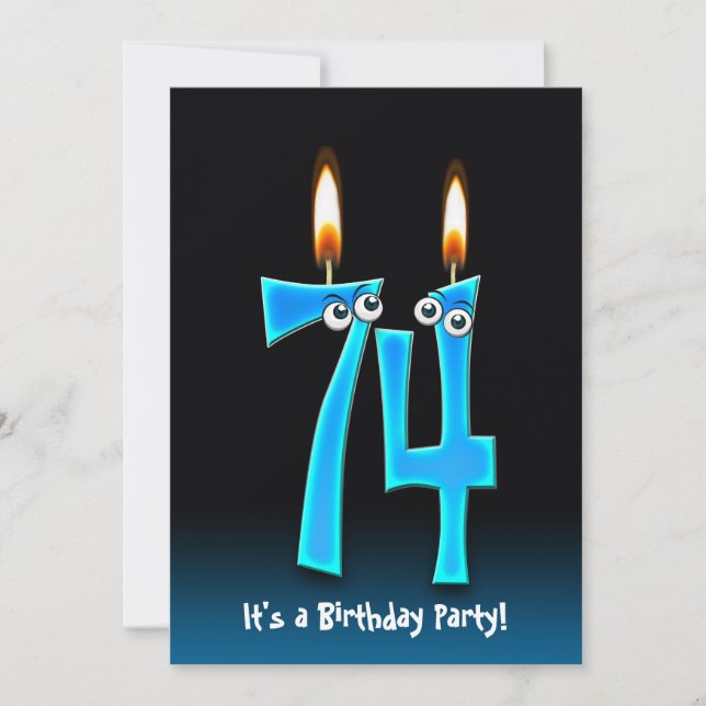 74th Birthday Party Invite (Front)
