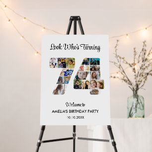 74th Birthday Party Number 74 Photo Collage Foam Board