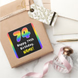 [ Thumbnail: 74th Birthday: Rainbow Spectrum # 74, Custom Name Sticker ]