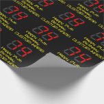 [ Thumbnail: 74th Birthday: Red Digital Clock Style "74" + Name Wrapping Paper ]