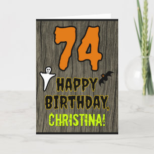 74th Birthday: Spooky Halloween Theme, Custom Name Card