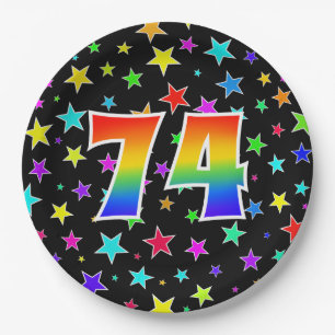 74th Event: Bold, Fun, Colorful Rainbow 74 Paper Plates