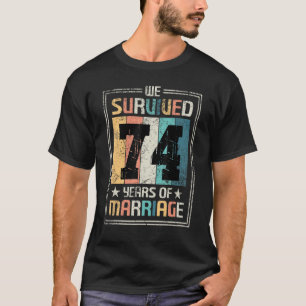 74th Wedding Anniversary 74 Years Match Couples Hu T-Shirt