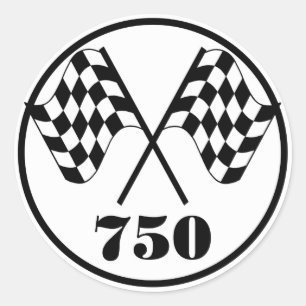 750 Checkered Flags Classic Round Sticker