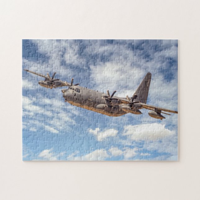 7574-C-130 Vintage Military Plane Puzzle (Horizontal)