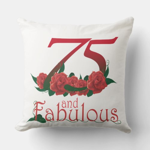 75 and fabulous Outdoor Throw Pillow 20 x 20