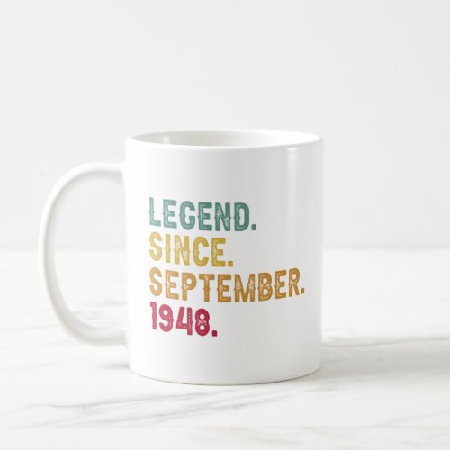 75 Legend Since September 1948 75Th  Coffee Mug
