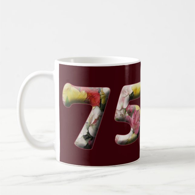 75 Milestone Mugs 75th Birthday Customizable (Left)
