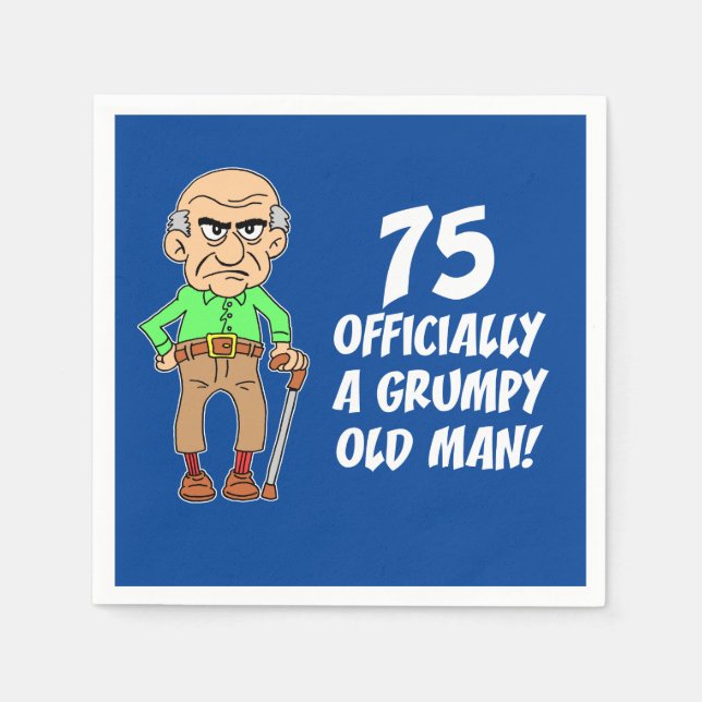 75 Officially A Grumpy Old Man Napkins (Front)