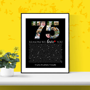 75 reasons why we love you granddad birthday poster