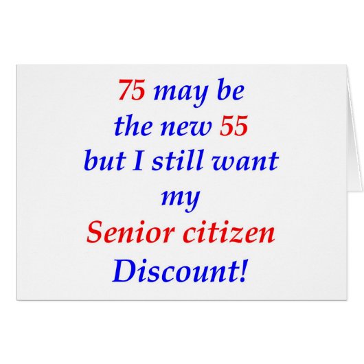 75 Senior Citizen Cards (Front Horizontal)