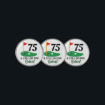 75 & Still on Par Funny Personalized 75th Birthday Golf Ball Marker<br><div class="desc">Celebrate a golfer’s 75th birthday in style with this humorous and personalized golf ball marker! Featuring a funny design that adds a playful touch to their game, this marker can be customized with a name or special message. Perfect for golfers who love to hit the greens and enjoy a good...</div>
