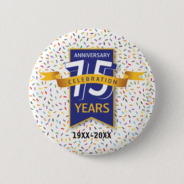 75 th ANNIVERSARY Design Button (Front)