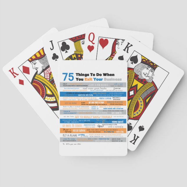 75 Things to Do After You Retire or Sell Business Poker Cards (Back)