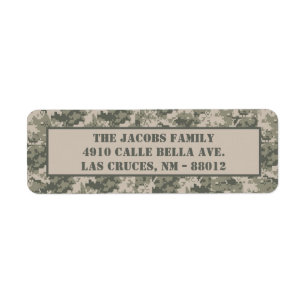.75"x2.25" ARMY ACU Camo Return Address Label