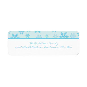 .75"x2.25" Blue Snowflakes Return Address Label