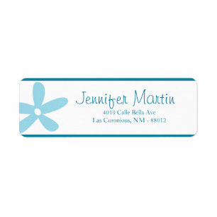 .75"x2.25" Return Address Blue Daisies Label