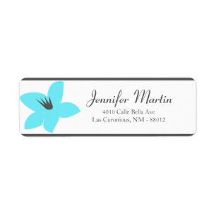 .75"x2.25" Return Address Blue Tea Arizona Flower Label
