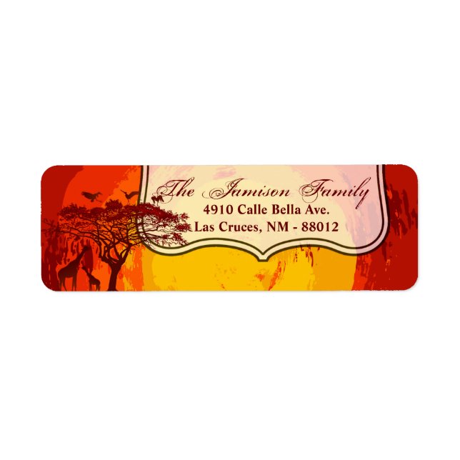 .75"x2.25" Return Address Label African Safari Gir (Front)