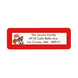 .75"x2.25" Return Address Label All-Star Red