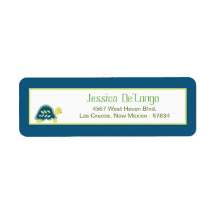 .75"x2.25" Return Address Label Blue Sea Turtles