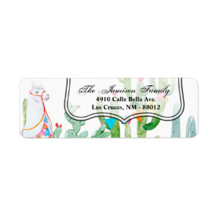 .75"x2.25" Return Address Label Boho Llama Bohemia