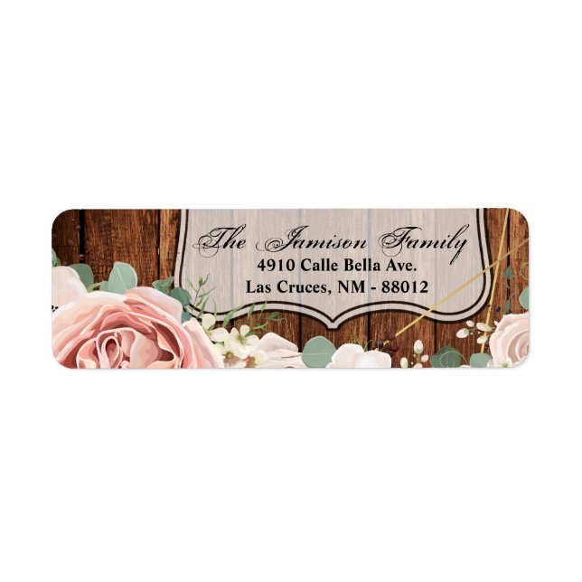 .75"x2.25" Return Address Label Country Barn Wood (Front)