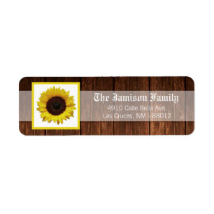 .75"x2.25" Return Address Label Country Sunflower