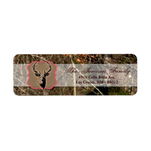 75x225 Return Address Label Hunting Deer Buck