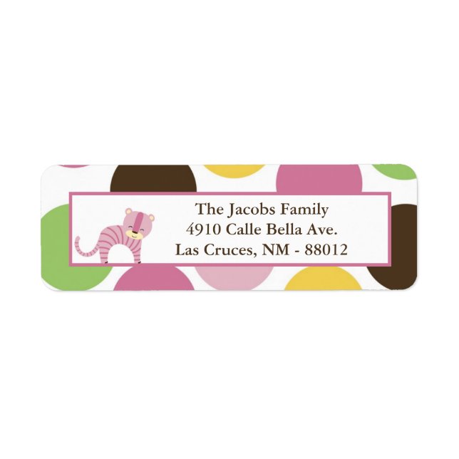 .75"x2.25" Return Address Label Jungle Queen Pink (Front)