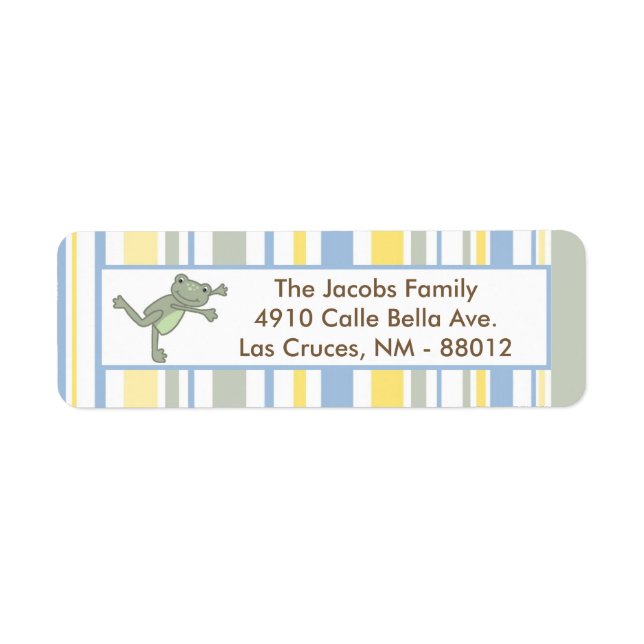 .75"x2.25" Return Address Label Leap Frog Turtle (Front)