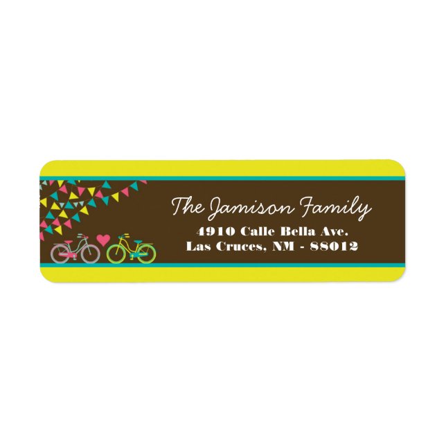 .75"x2.25" Return Address Label Lovers Bike Bicycl (Front)