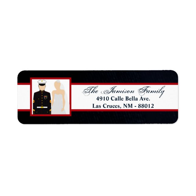 .75"x2.25" Return Address Label Marine Uniform (Front)
