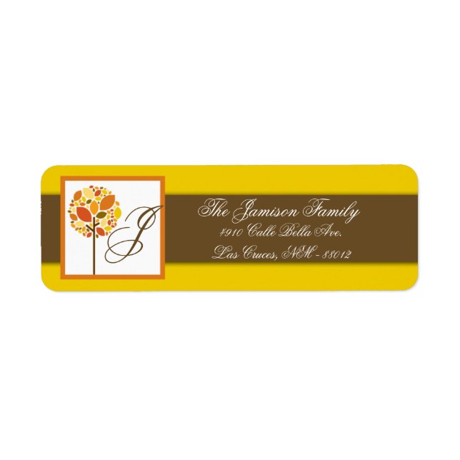 .75"x2.25" Return Address Label Modern Autumn Tree (Front)