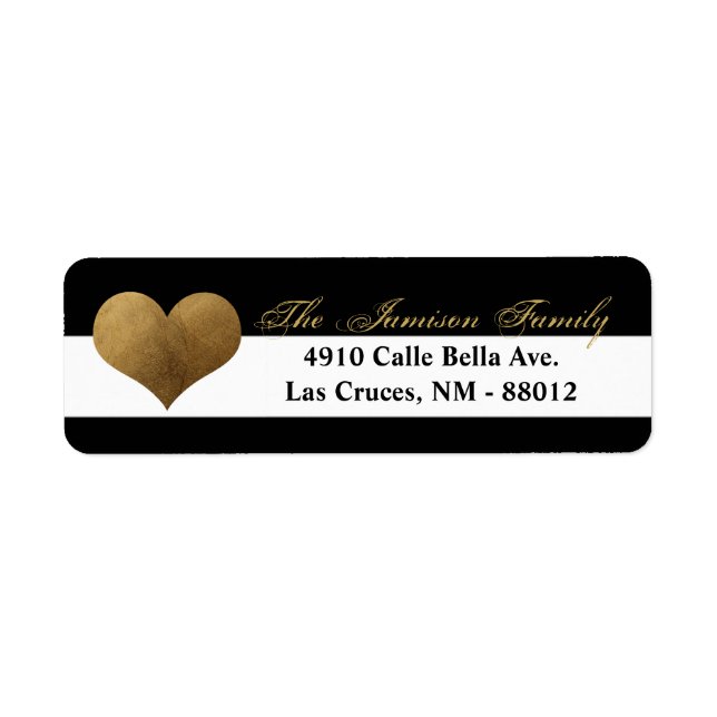 .75"x2.25" Return Address Label Modern Stripe Blac (Front)