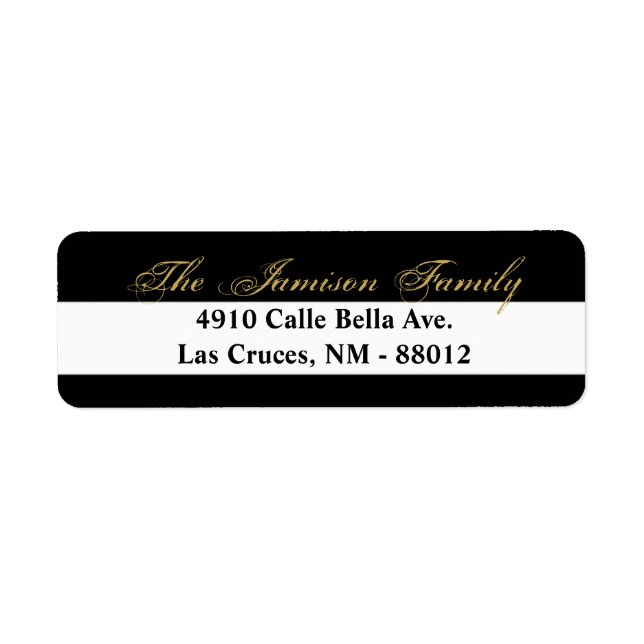 .75"x2.25" Return Address Label Modern Stripe Blac (Front)